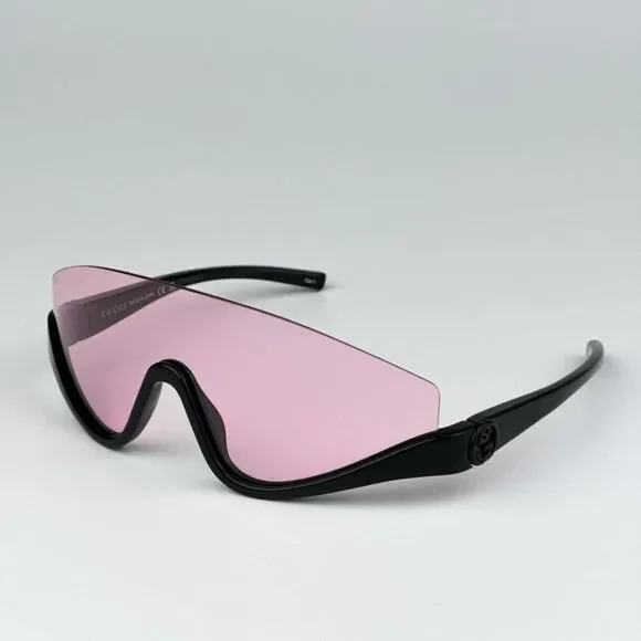 NEW Gucci GG1650S 002 Black Pink Unisex Shield Mask Sunglasses GG 1650S