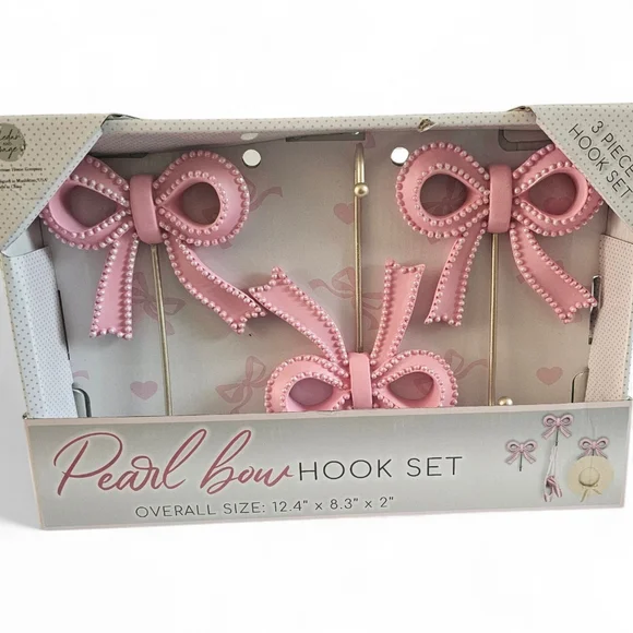 Pink Bow Hook Set New