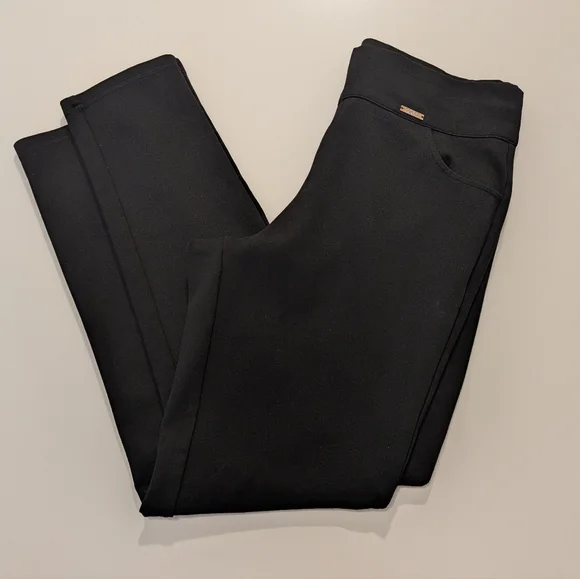 Tapata Women Black Pull On Skinny Dress Pants High‎ Waisted Stretch Trousers 10