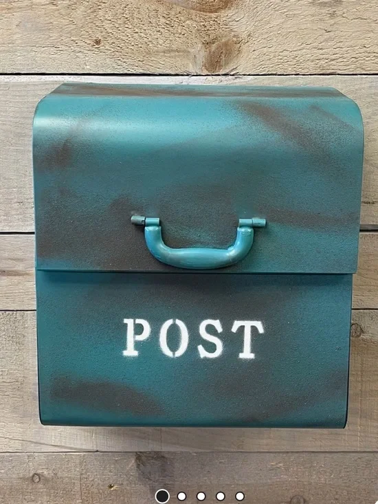 Teal Aluminum Wall-Mounted Mailbox - Teal