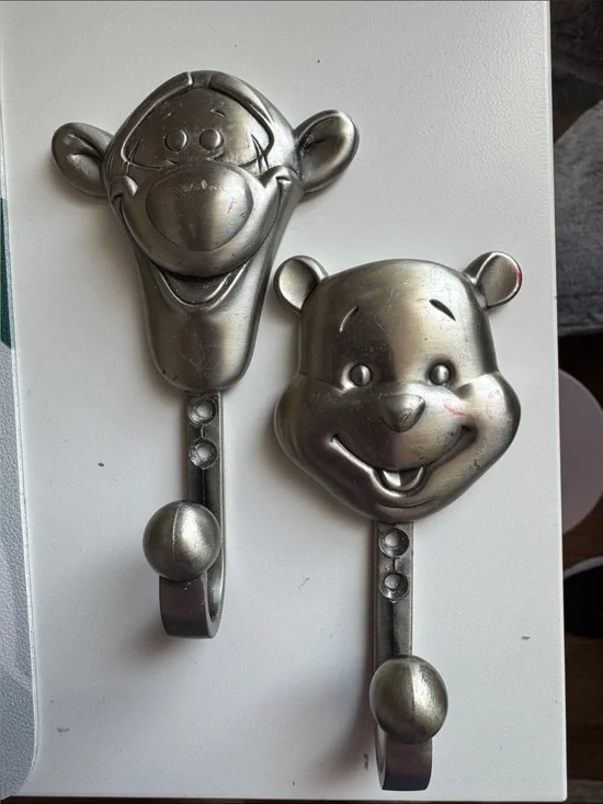 Winnie the Pooh & Tigger Metal Wall Hooks - Pewter Tone