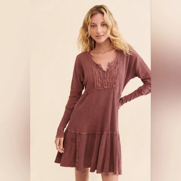 Free People‎ Jolene Mini Dress In Wine