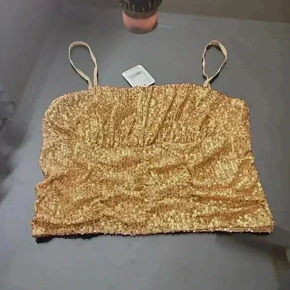 FREE PEOPLE GOLD TOP