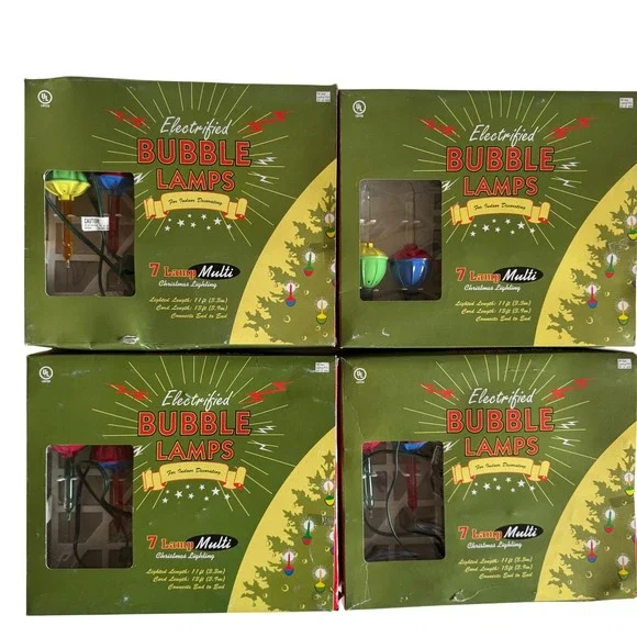 Vtg Target Electrified Bubble 7 Lamps Multi Christmas Lighting Set of 4 Boxes