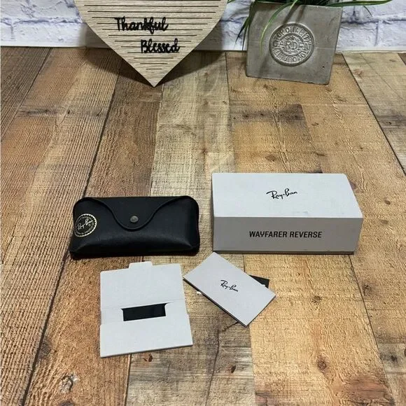 Ray Ban Limited Edition Black Paper Textured Sunglasses Case Box Cloth.