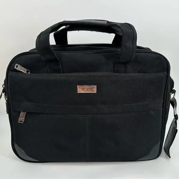 Tumi Organizer Portfolio Briefcase Laptop Bag Black Travel Bag Flawed