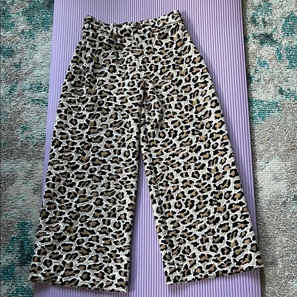 Maeve Anthropologie leopard pants