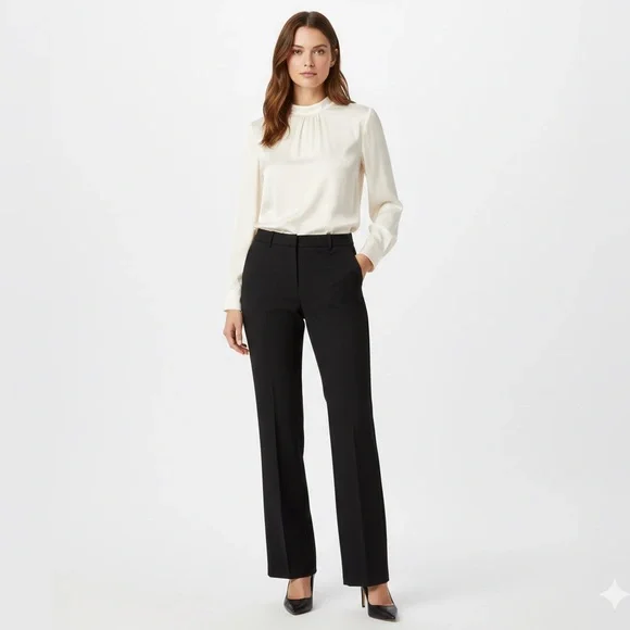 Talbots Trousers Newport Pants Straight Leg Classic Work Stretch‎ Minimalist