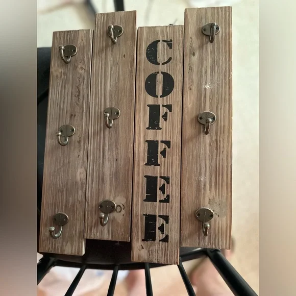 Rustic Brown Coffee Mug Holder