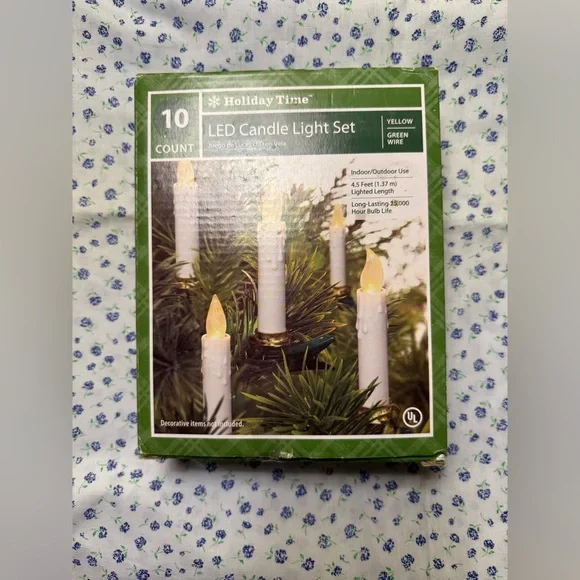Holiday Time LED Candle Light Set with Yellow and Green new