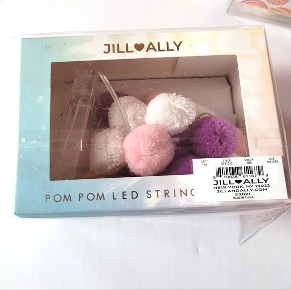 LED Pom Pom Light String Pink Purple
