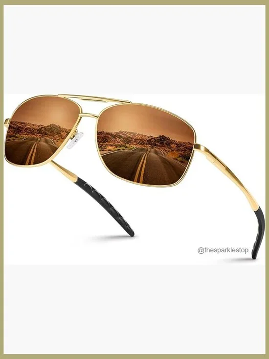 Metal Frame Polarized Aviator Sunglasses UV400 Protection Driving