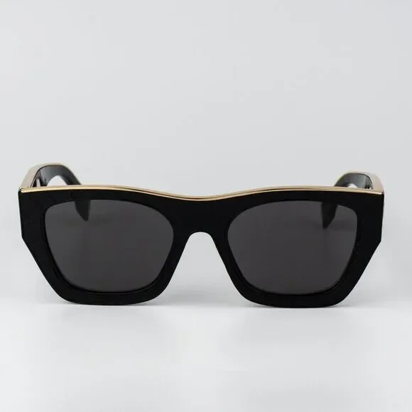 Fendi LEATHER LIMITED EDITION Men Sunglasses Square Black Grey FE40126I 01A