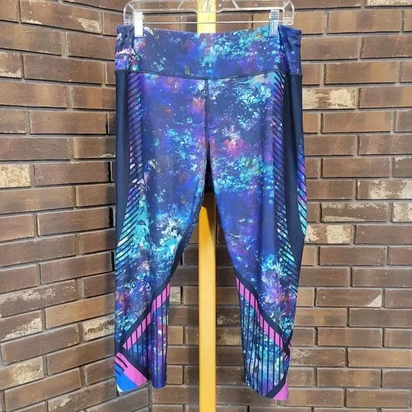 Filas printed cropped athletic leggings athleisure workout pants multi