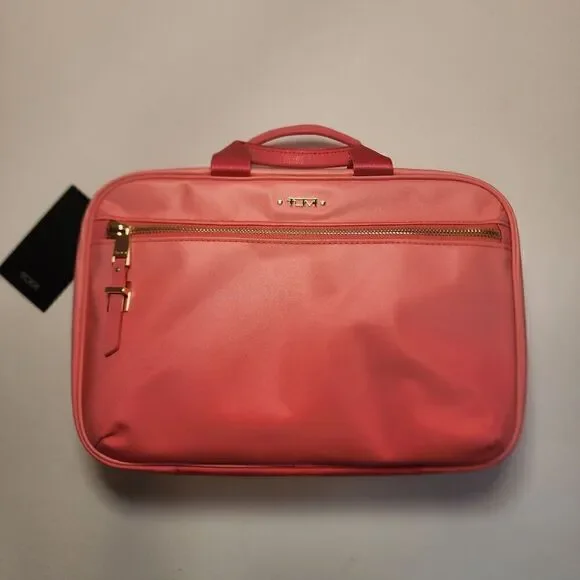 NWT TUMI Voyageur MELISSA Zippered Cosmetic Toiletry Bag PINK OMBRE