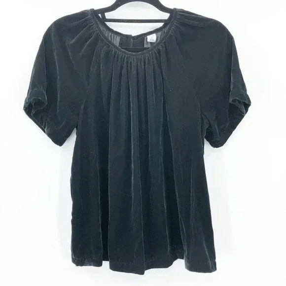 Old Navy Women's Black Puff Sleeve Blouse Top Size S