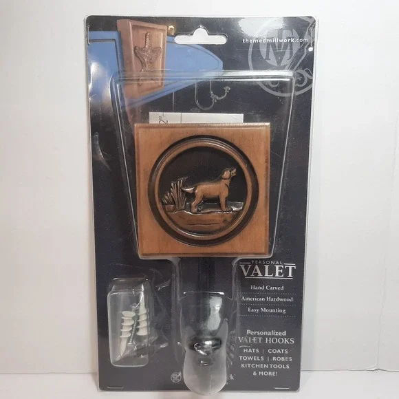 Single Coat Hook Labrador Retriever Hunting Dog American Hardwood Valet Hook