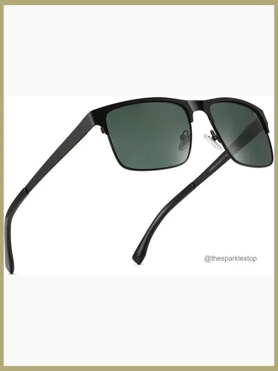 Polarized Sunglasses for Men, Metal Frame, UV400 Protection, Anti-Glare