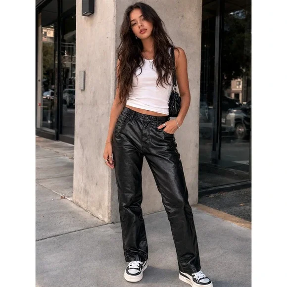 Juicy Couture Venice Pants Black High Rise Straight Leg - Size 24 (0/2)‎