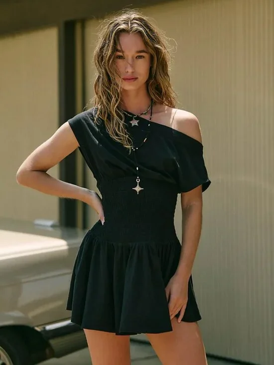 Free People Free-Est Scorching Hot Mini Dress Off-The-Shoulder L