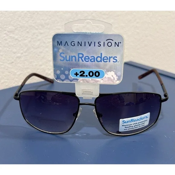 Foster Grant SunReaders Shay Mens +2.00 Bifocal-Style UV Protection Sunglasses
