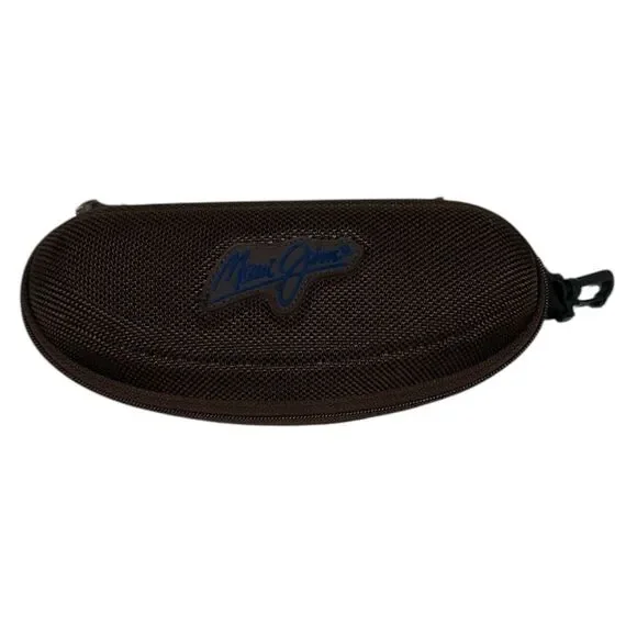 Maui Jim Sunglass Case Semi Hard Brown Clamshell Zip Around