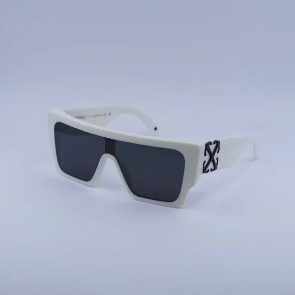 Off-White OERI14F MARION 0107 Sunglasses White Shield Frame, Dark Grey Lenses