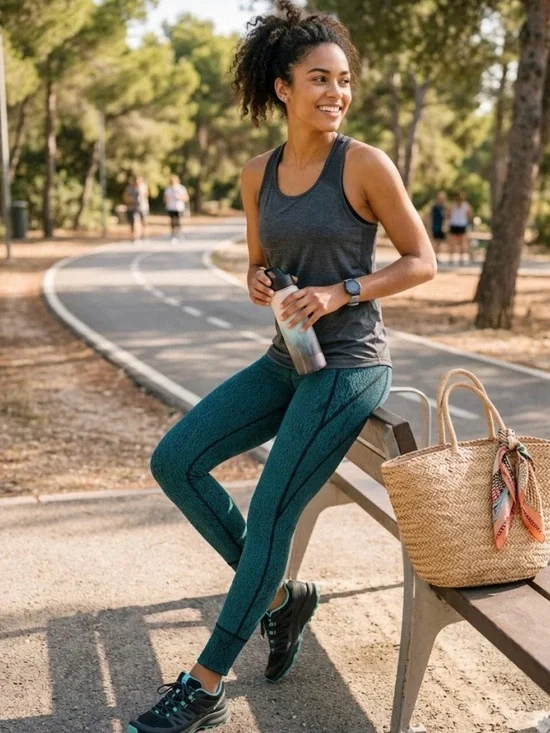 lululemon athletica Teal Patterned Performance Leggings
