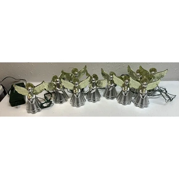 Vintage Musical Angels with Lights Silver & Gold Adjustable Volume