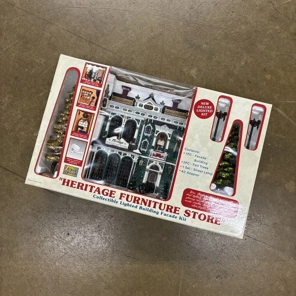 LEMAX Heritage Furniture Store Fiber Optic Lighted Christmas Building - Working!