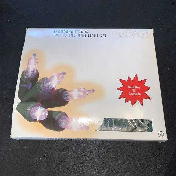 SEASONAL SPECIALITIES  100 INDOOR/OUTDOOR END TO END MINI LIGHT SET VINTAGE 1998