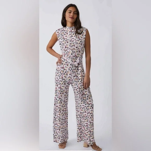 Free People Floral Sleeveless Jumpsuit size S