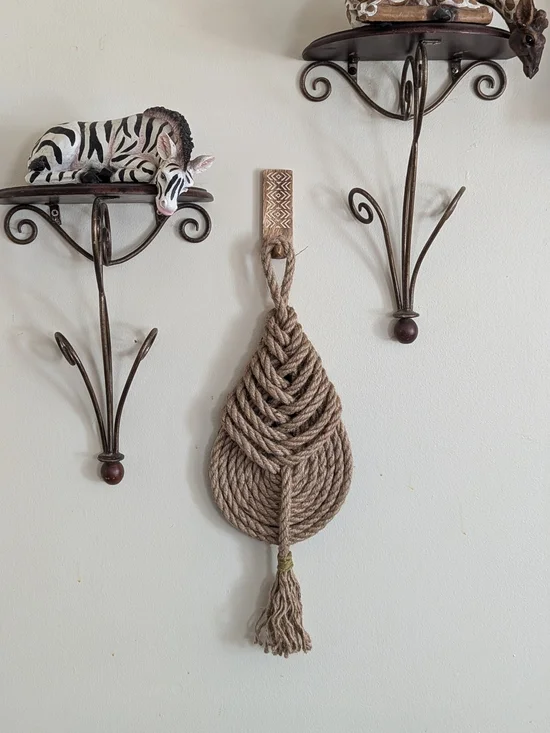 Macrame Pipa Knot Wall Decor, Tapestry Rope Art
