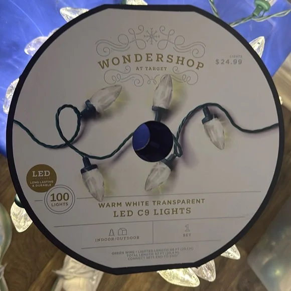 Warm White Transparent LED C9 Lights