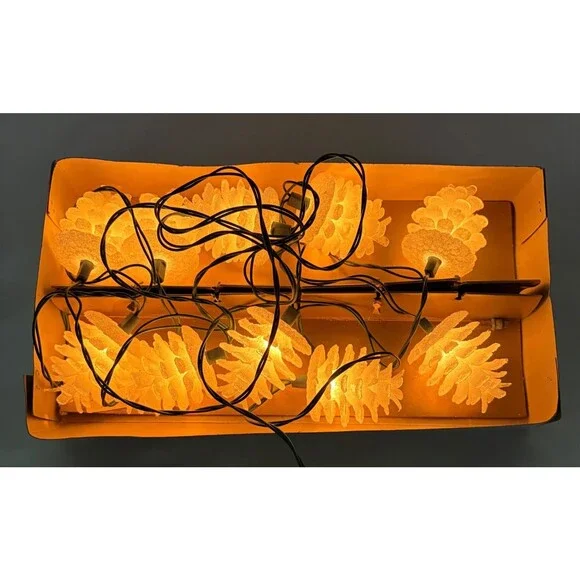 Vtg Silvestri Large Pine Cone Pinecone Christmas String Lights