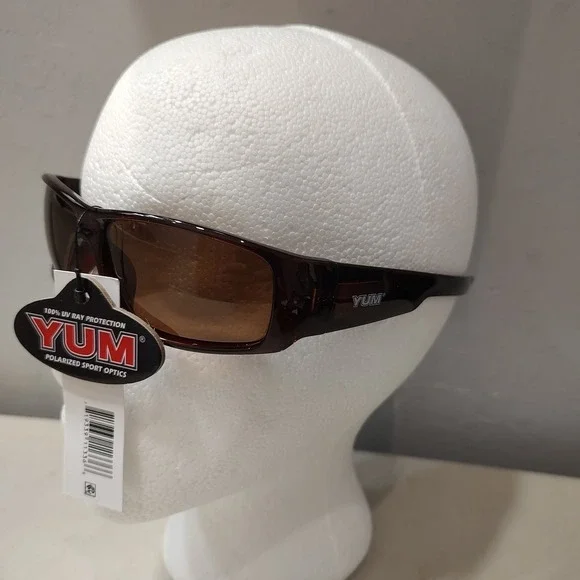 YUM Pradco Fishing UV Ray Protection Sunglasses‎ translucent dark red Frame