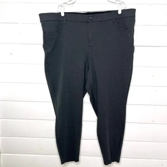 Torrid Skinny Pants High Rise‎ Stretch Zip Fly Ankle Career Gray Womens 28T Tall