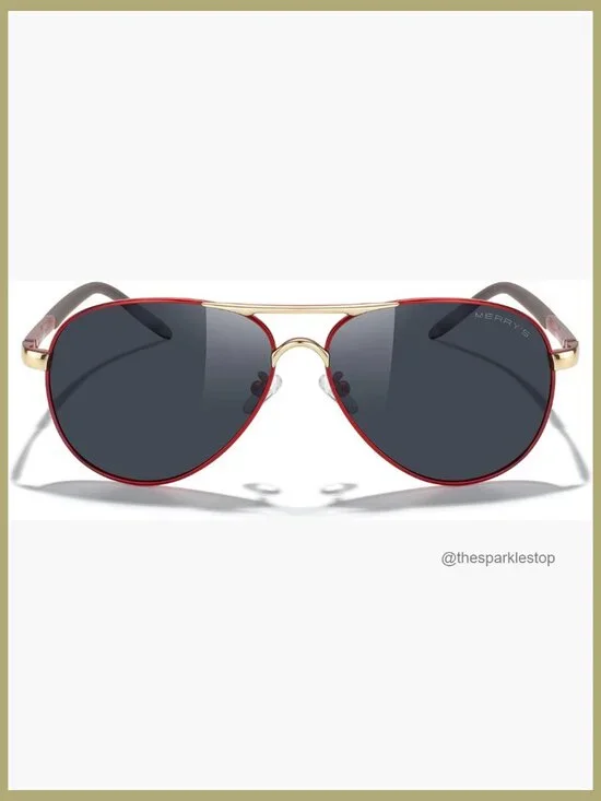 Metal Aviator Sunglasses Polarized UV400 Protection Driving