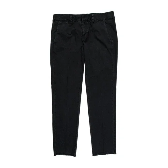 Nili‎ Lotan Womens East Hampton Pants Gray Black Cotton Stretch Low Rise 00 XXS