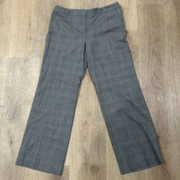 NWOT Women's 16 Classiques Entier Gray Plaid Wool Suiting Trouser Dress Pants