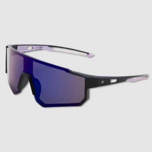 Hurley Semi-Rim Shield Polarized Sunglasses NWT Black / Multi - #49274-SUN4