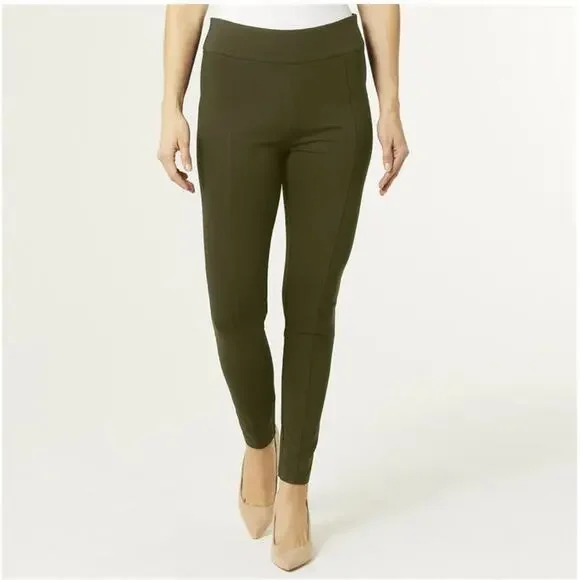 Coco + Carmen Womens S The Perfect Ponte Pant in Olive Green NEW