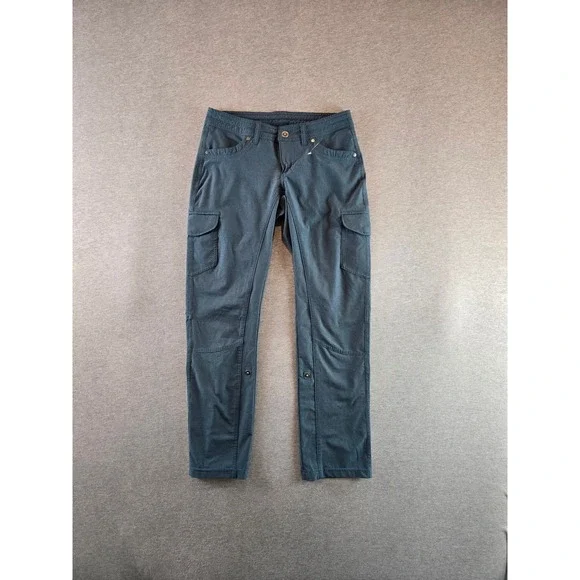 Kuhl Pants Womens 0 Short Blue Grey Freeflex Roll Up Cargo Hiking Trail Utility