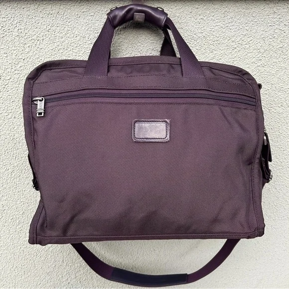 TUMI Canvas and Leather Duffle Travel Gym Bag in Chocolate Brown Made in USA