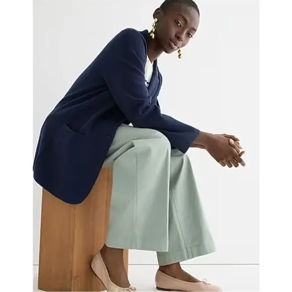J. Crew Cecile relaxed sweater-blazer. Navy. Size L. NWT.