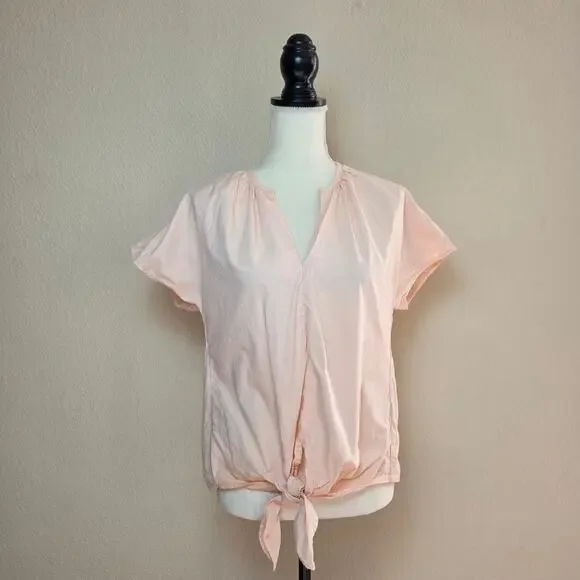 J.Crew Pink Tie Front Blouse XXS
