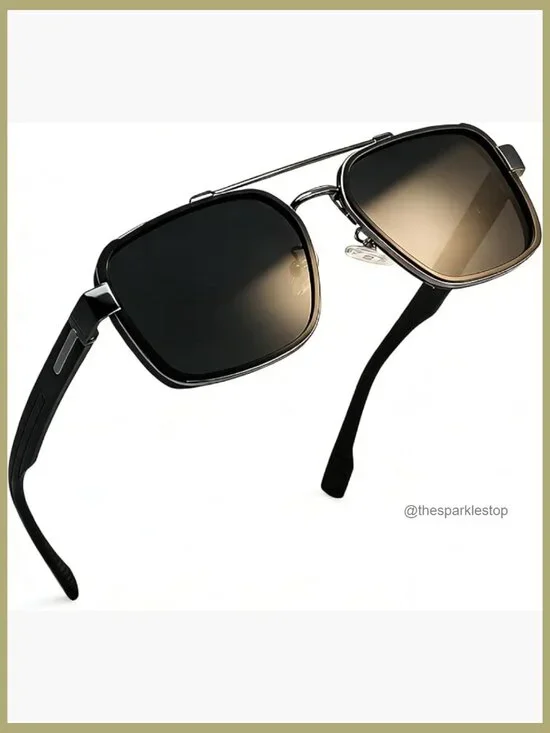 Metal Frame Polarized Sunglasses UV400 Protection Retro Aviator Style