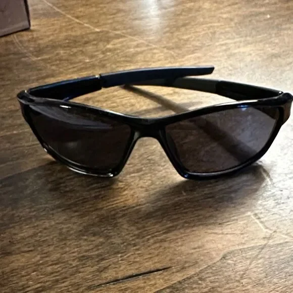 Men's Black Performance Sunglasses with Smoke Lenses