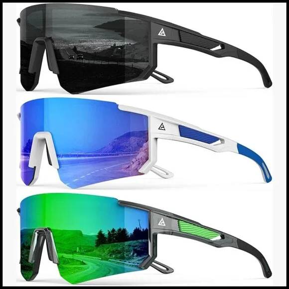 Polarized Sports Sunglasses UV400 Protection Wrap Around