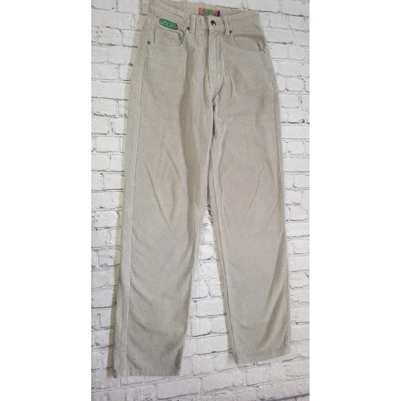 Empyre Tori Grey Corduroy Pants Womens Size 0 High Waisted Straight Leg Skate
